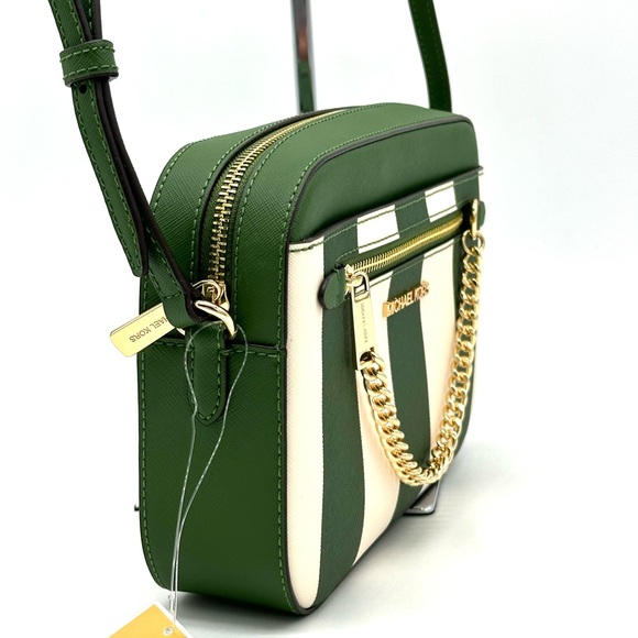 Michael Kors Large EW Zip Chain Xbody Crossbody Bag Fern Green Multi - Picture 5 of 11